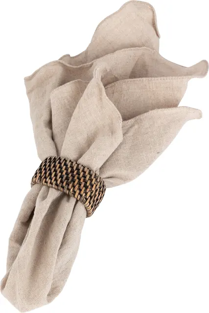 Lama Minico serviettring 4-pk rattan 6x5x3 Brun 