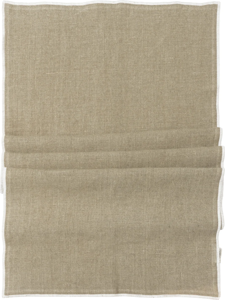 Lama Løper i lin 50x140 cm Grov lin med overlock 