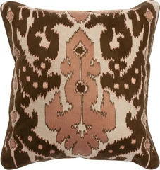 Lama Putetrekk brodert bomull Brun og rosa brodert, bomull 50x50 cm