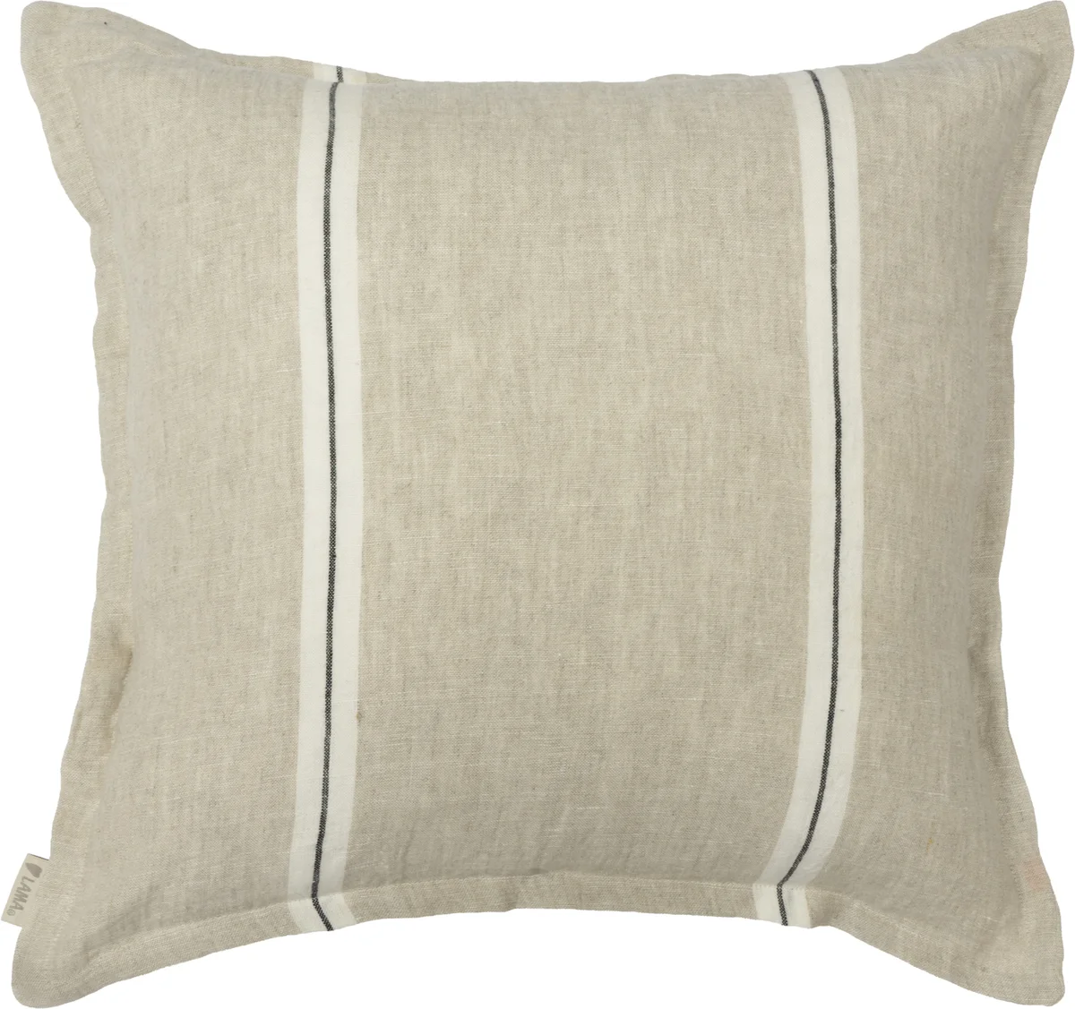 Lama Putetrekk lin beige, duo stripe i svart 50x50 