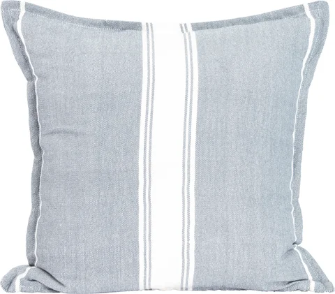 Lama putetrekk PET 50x50 Mellomblå med hvit stripe