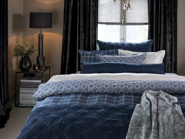 Borås Cotton Deauville putetrekk 30x120 Blå / Deep blue 