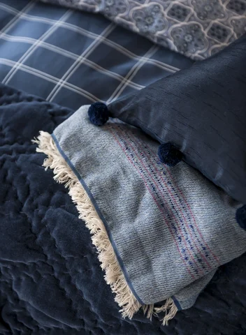 Borås Cotton Trouville sengeteppe 130x180 Dusty blue