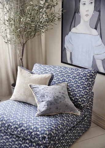 Tone Kroken Soho putetrekk 50x50 Lys blå / Beige