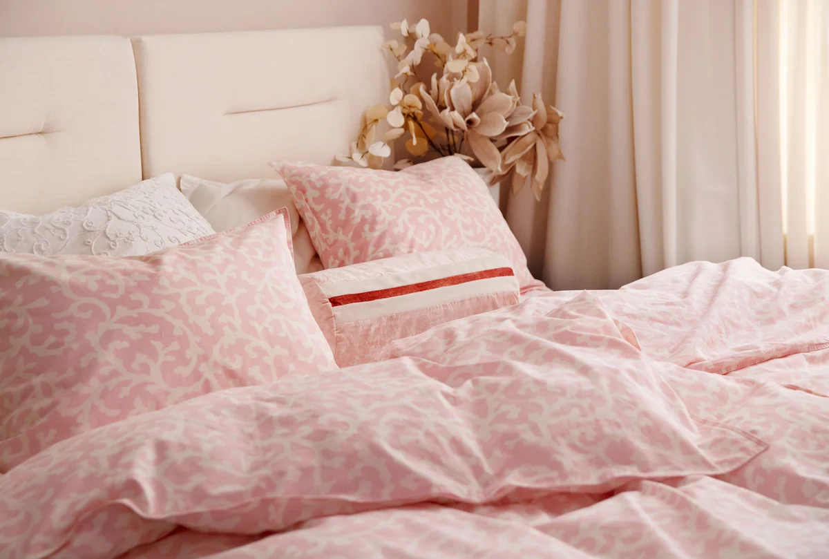 Tone Kroken La Mer sengesett 140x220/50x70 Rosa 