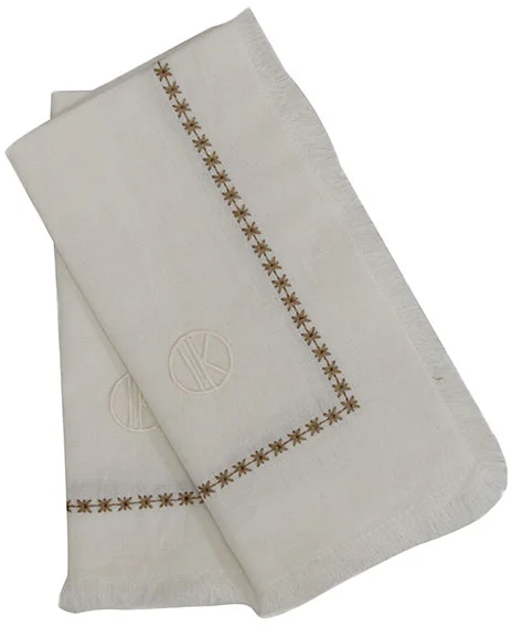 Pakke 1 Tone Kroken Blanc duk/serviett 140x250/2*2pk 45x45 Beige 