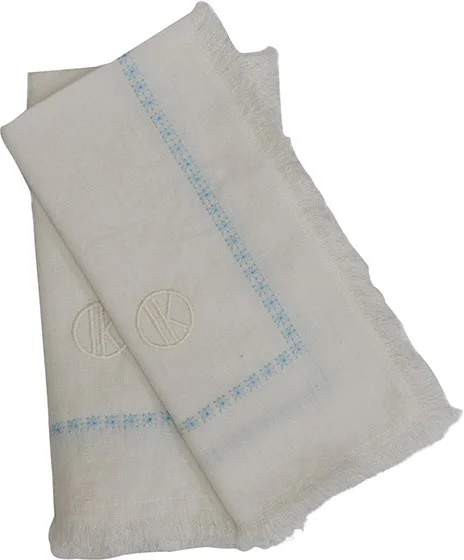 Pakke 2 Tone Kroken Blanc duk/serviett 140x250/2*2pk 45x45 Blå 
