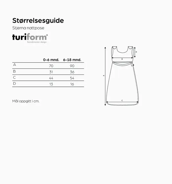 Turiform Stjerne nattpose 6-18 mnd Rosa 