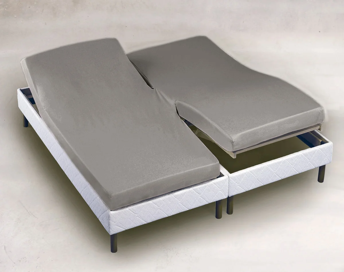 Turiform H-Splittlaken percale 65cm 160x200 Grå 